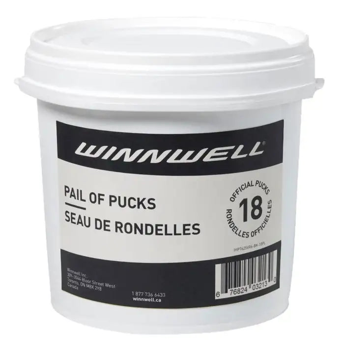 WinnWell Ice hockey puck pail bundle of 18